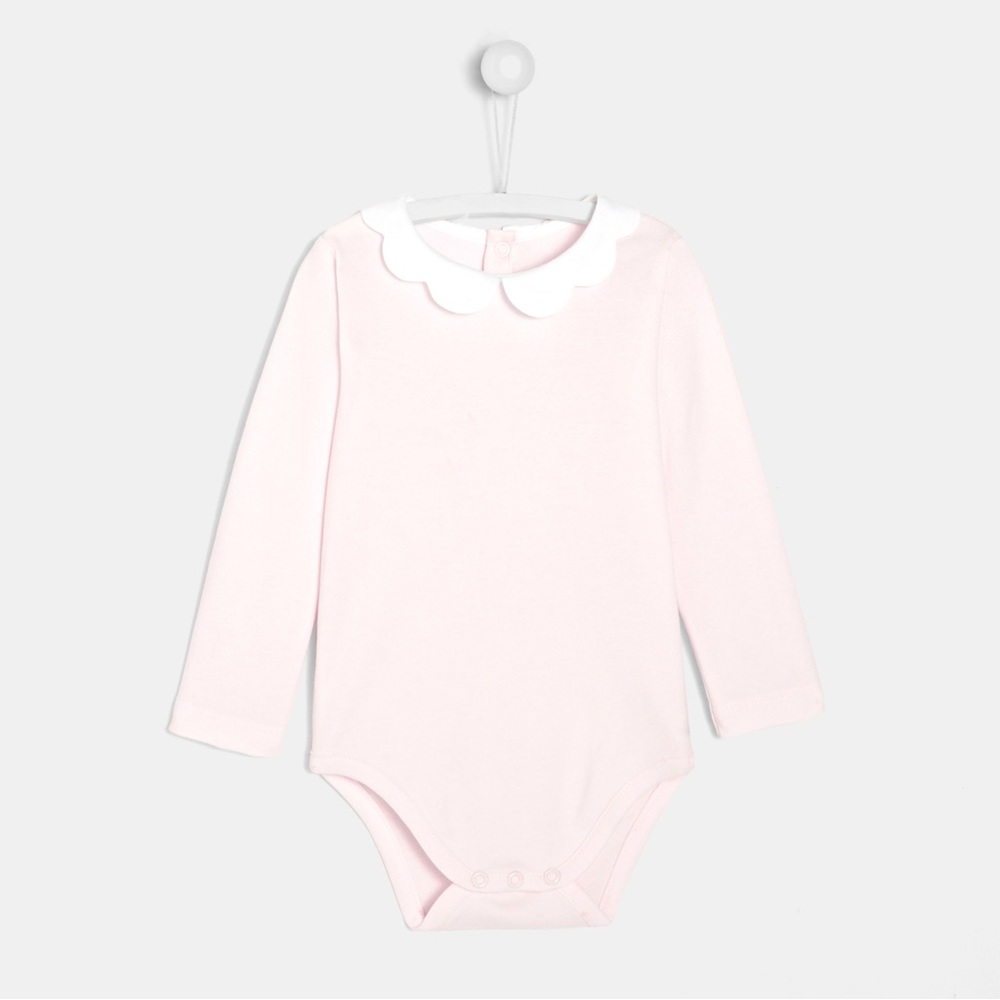 Jacadi Baby Girl Bodysuit with Scalloped Collar NWT 3 months